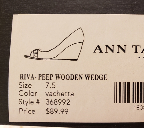 Ann Taylor Riva_peep wooden wedge shoe - Picture 4 of 5